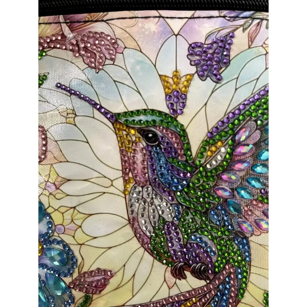 Rhinestone Boho Glamour Purse Hummingbird Handbag Crossbody Bag Indie Woven - Picture 3 of 4